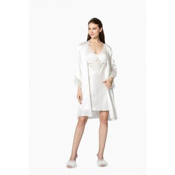 Pierre Cardin 6040 Ekru 6'lı Kısa Gecelik Sabahlık Çeyiz Set