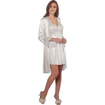 Pierre Cardin 6040 Ekru 6'lı Kısa Gecelik Sabahlık Çeyiz Set