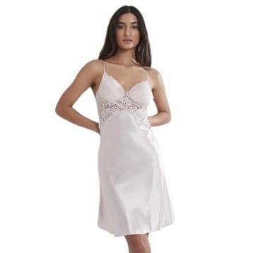 Pierre Cardin 608 Kırmızı Saten Güpürlü Gecelik