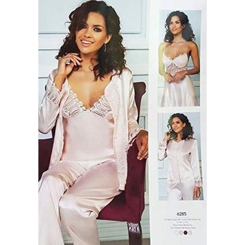 Pierre Cardin 6285 6'lı Saten Gecelik Sabahlık Çeyiz Seti