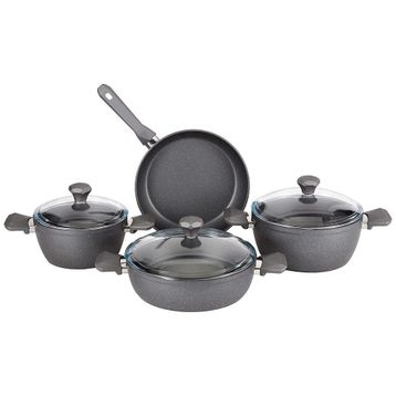 Pierre Cardin 7 Parça Graniks Granit Tencere Seti Mor