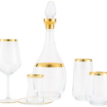 ‎Pierre Cardin 71120824 31 Parça Arty Gold Cam Bardak Takımı