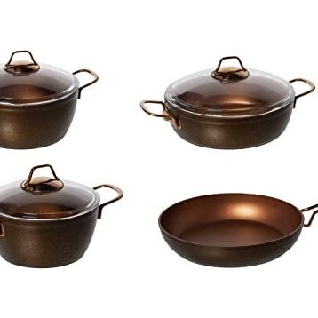 Pierre Cardin 71305471 Graniks Granit Kaplama Metal Saplı 7 Parça Bakır Tencere Seti