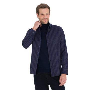 Pierre Cardin Erkek 50262464-VR033 Lacivert Desenli Erkek Gömlek