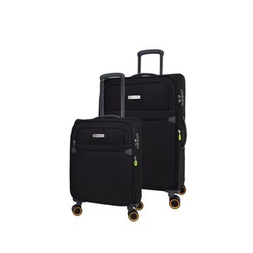 Pierre Cardin PC6000 Ultra Light Hafif Lüx Kumaş Büyük Boy Kabin Boy Siyah 2'li Valiz Seti