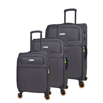 Pierre Cardin PC6000 Ultra Light Hafif Lüx Kumaş Gri 3'lü Valiz Seti