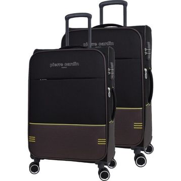 Pierre Cardin PC8200 2'li Siyah Ultra Light Hafif Lüx Kumaş Büyük ve Orta Boy Valiz Seti
