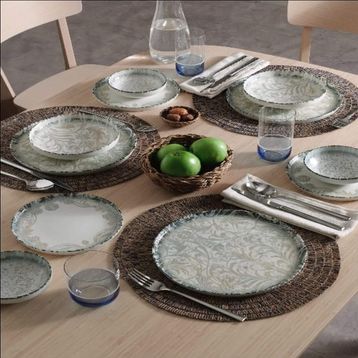 Pierre Cardin Porselen Ethnic Mavi 6 Kişilik Yemek Takımı