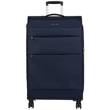 Pierre Cardin Trolley 70 cm Büyük Boy Lacivert Çekçekli Kumaş Valiz