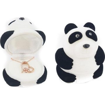 Pigado 925 Ayar Gümüş Kadife Panda Kutusunda Kalpli Kar Tanesi Kadın Kolye