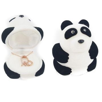 Pigado 925 Ayar Gümüş Kadife Panda Kutusunda Kalpli Kar Tanesi Kadın Kolye