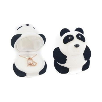 Pigado 925 Ayar Gümüş Kadife Panda Kutusunda Kalpli Kar Tanesi Kadın Kolye