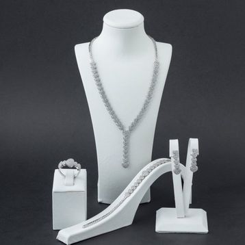 Pigado 925 Ayar Gümüş Zirkon Taşlı Kalp Model Set