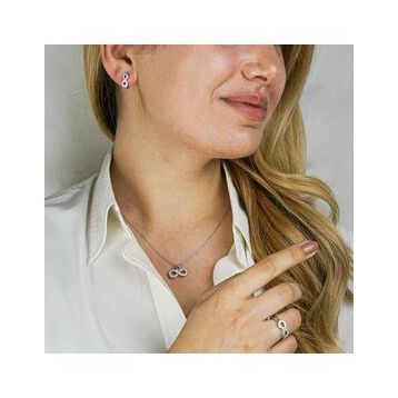 Pigado 925 Ayar Gümüş Zirkon Taşlı Sonsuzluk Model Bayan Set