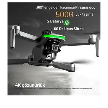 Piha S155 Füme 3 Axis Gimbal 2 Batarya 4K Drone