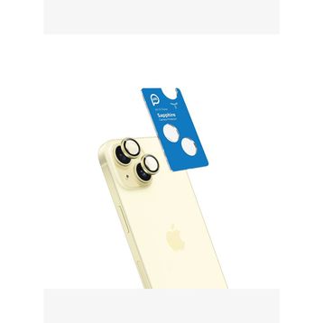 Piili iPhone 15 - 15 Plus Sarı Safir Lens Koruyucu