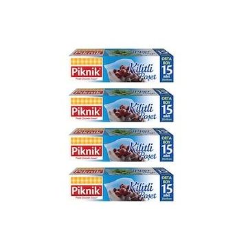 Piknik 1403 15'li X 4'lü Orta Boy Paket Kilitli Poşet