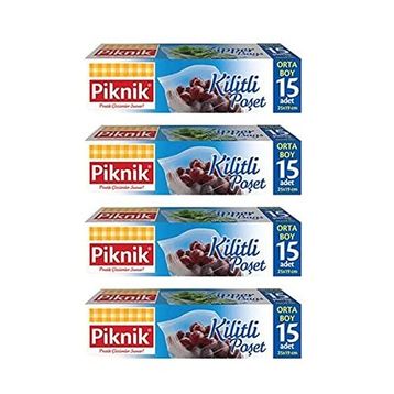 Piknik 1403 15'li X 4'lü Orta Boy Paket Kilitli Poşet