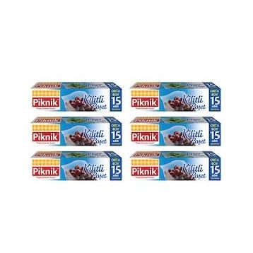 Piknik 1403 Orta Boy 15'li X 6'lı Paket Kilitli Poşet