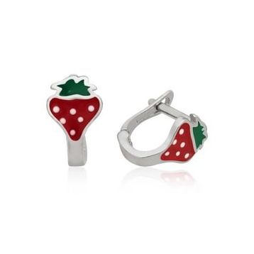 Pilelistore 925 Ayar Gümüş Çilek Çocuk Küpesi
