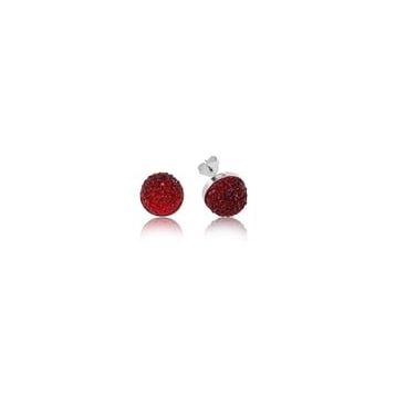 Pilelistore 925 Ayar Gümüş Kırmızı Çivili Küpe