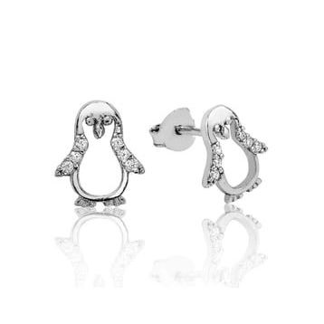 Pilelistore 925 Ayar Gümüş Penguen Çivili Küpe