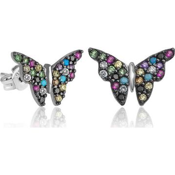 Pilelistore Gümüş Mix Kelebek Küpe