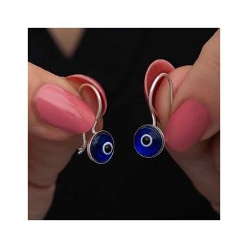 Pilelistore Gümüş Sallantılı Nazar Kadın Küpe