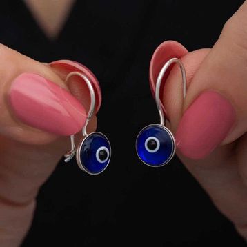 Pilelistore Gümüş Sallantılı Nazar Kadın Küpe