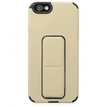 pilelistore iPhone 6 Mega Standlı Gold Silikon Kılıf
