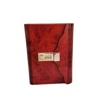 Pilelistore Kapaklı Büyük Boy Şifreli Günlük Defter Ahşap Hediyelik
