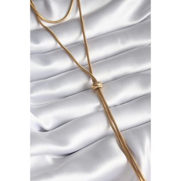 pilelistore TJ-BKO8286 316L Çelik Gold Renk Tüp Zincir Asansör Model Kadın Kolye