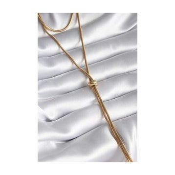 pilelistore TJ-BKO8286 316L Çelik Gold Renk Tüp Zincir Asansör Model Kadın Kolye