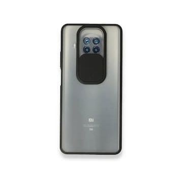 pilelistore Xiaomi Mi Palm Buzlu Kamera Sürgülü Silikon Siyah 10T Lite Kılıf