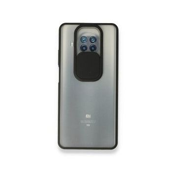 pilelistore Xiaomi Mi Palm Buzlu Kamera Sürgülü Silikon Siyah 10T Lite Kılıf