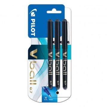 Pilot V-Ball Siyah 0.5 mm 3'lü Jel Mürekkepli (Roller) Kalem
