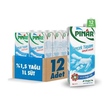 Pınar 1 lt Yarım Yağlı Süt