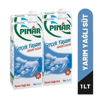 Pınar 1 lt Yarım Yağlı Süt