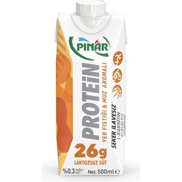 Pınar Yer Fıstığı ve Muz Aromalı 500 ml Protein Süt