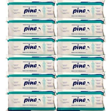 Pine 12x50'lik Alkolsüz Hasta Perine ve Vücut Temizleme Havlusu