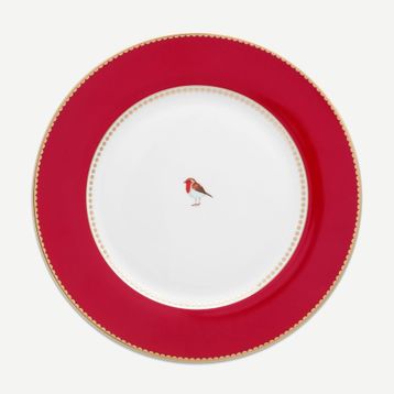 PIP STUDIO 26.5 cm Love Birds Kırmızı Yemek Tabağı