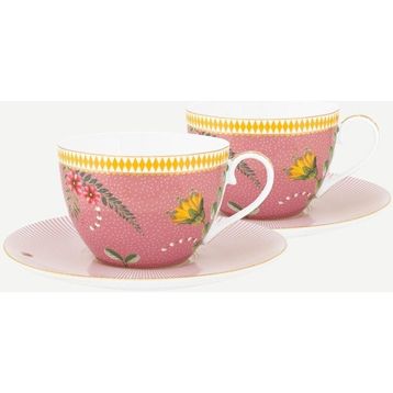 PIP STUDIO La Majorelle 280 ml Pembe Porselen Çay Fincan Seti