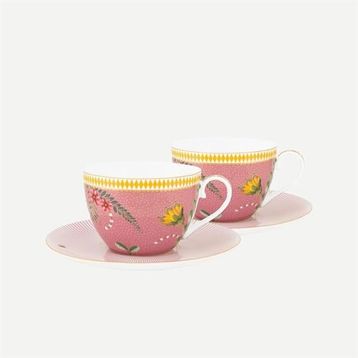 PIP STUDIO La Majorelle 280 ml Pembe Porselen Çay Fincan Seti