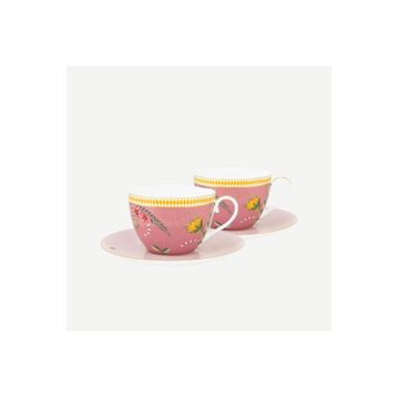 PIP STUDIO La Majorelle 280 ml Pembe Porselen Çay Fincan Seti