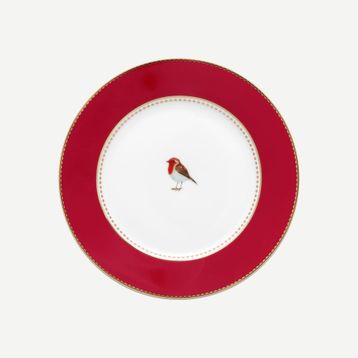 PIP STUDIO Love Birds Collection 17 cm Kırmızı Pembe Porselen Pasta Tabağı