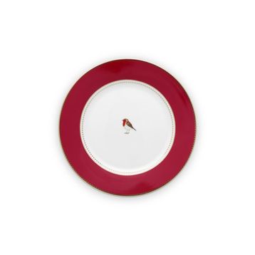 PIP STUDIO Love Birds Collection Kırmızı Porselen 21 cm Kahvaltı Tabağı