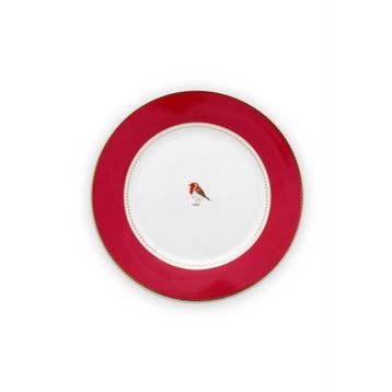 PIP STUDIO Love Birds Collection Kırmızı Porselen 21 cm Kahvaltı Tabağı