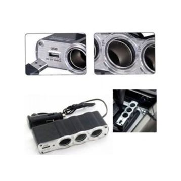 Piranha 3379 Oto Çakmak Çoklayıcı 3 Girişli 2.4 A Usb Şarj