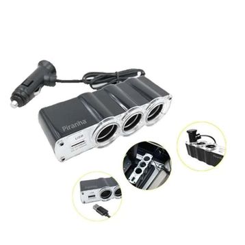 Piranha 3379 Oto Çakmak Çoklayıcı 3 Girişli 2.4 A Usb Şarj