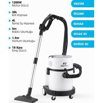 PiranTech RLZ-208 Beyaz Buharlı Temizlik Robotu